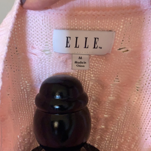 Elle Pink & White Mock Layer Sweater - Picture 6 of 8